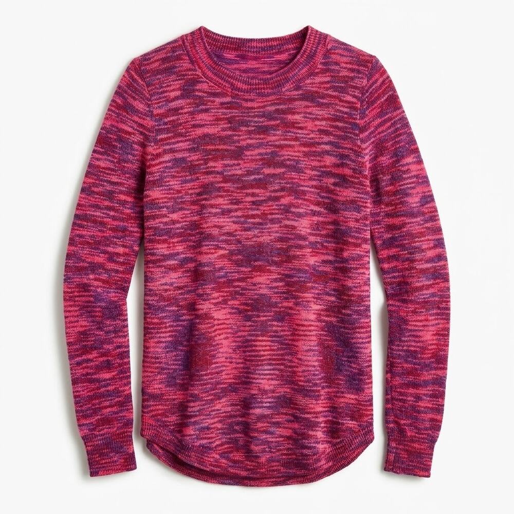 LOFT Spacedye Shirttail Sweater Pink Purple Mohair Wool Blend Womens XS